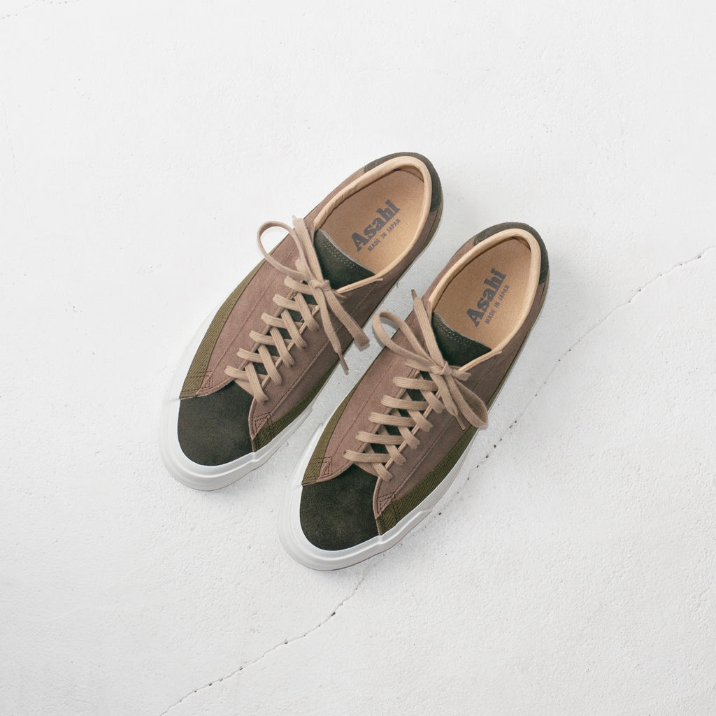 ASAHI BELTED LOW SUEDE - Olive/Taupe – PERSICA
