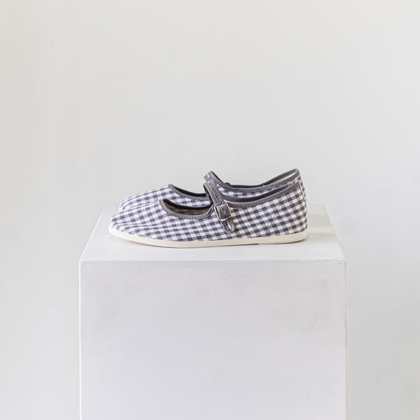 MERCEDES HEBILLA BROCHE - Light Grey Gingham