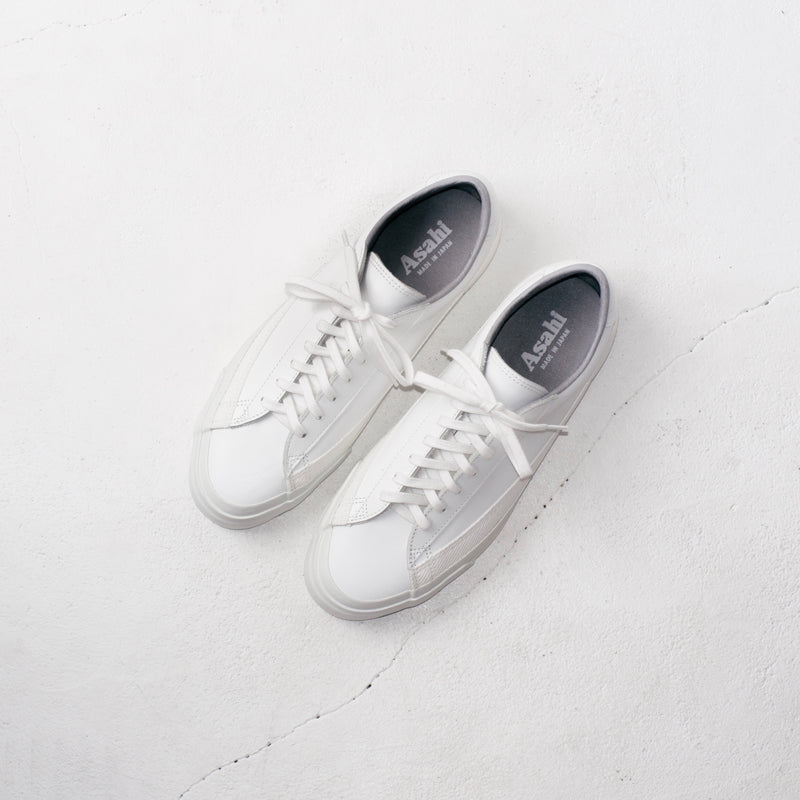 ASAHI BELTED LOW LEATHER - White
